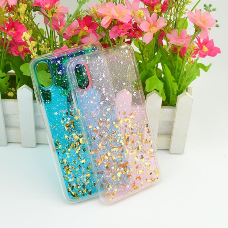 Fabrica direct flash pudră de aur folie de argint iPhone de folie de argint, potrivit pentru cazul transparent de telefon mobil din plastic plin pachet PC TUP înveliș moale