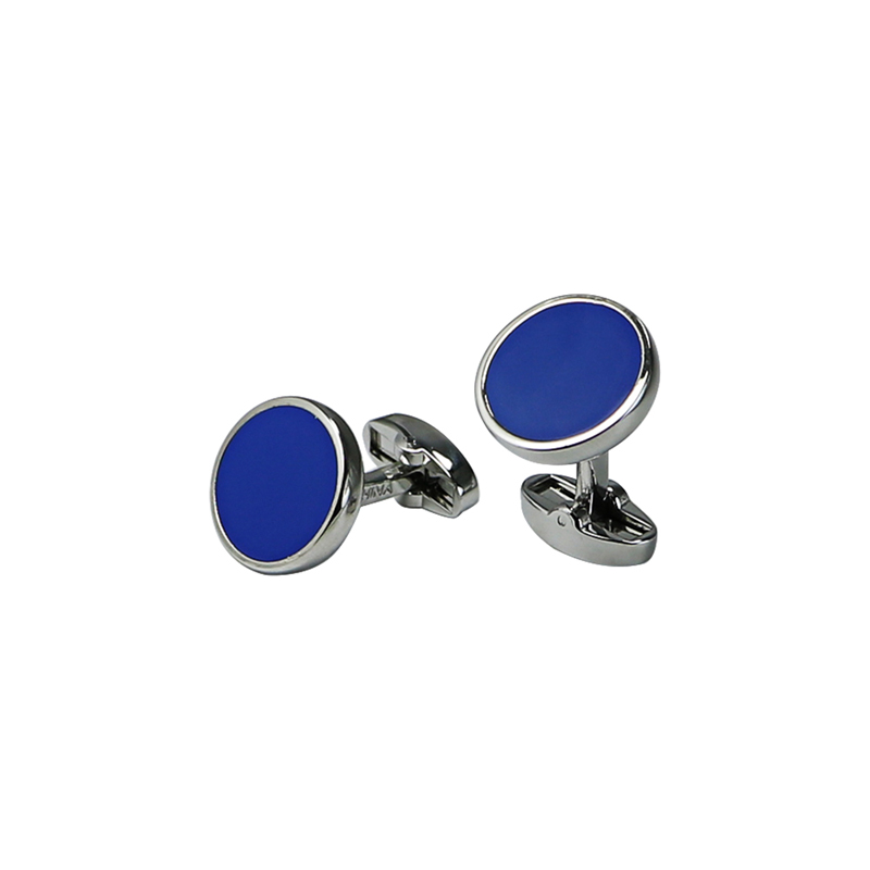 Enamel albastru Silvertone Classic Cuff Link-uri