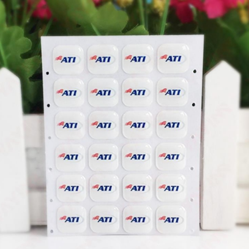 Producătorul autocolant personalizat picură, picăturile transparente din plastic de cristal din PVC, procesul de etichetă din plastic cu picătură autoadezivă