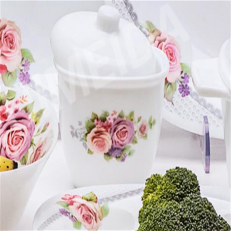 set de cină din sticlărie din sticlă opal - oală de suger TZ