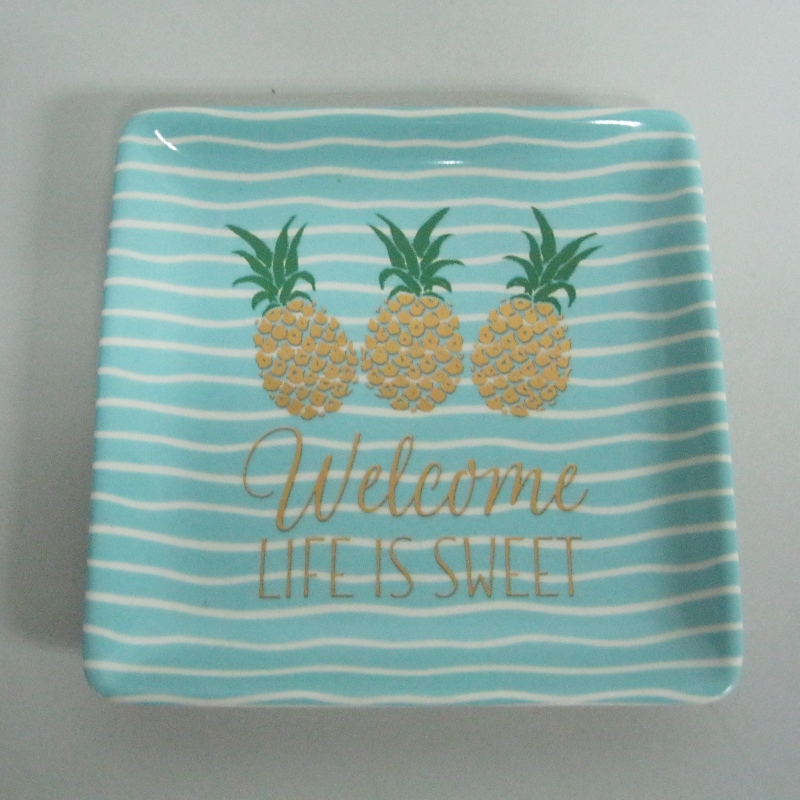 Plăcuța de decorare a plăcii de plăci ceramice auriu metalic Decal