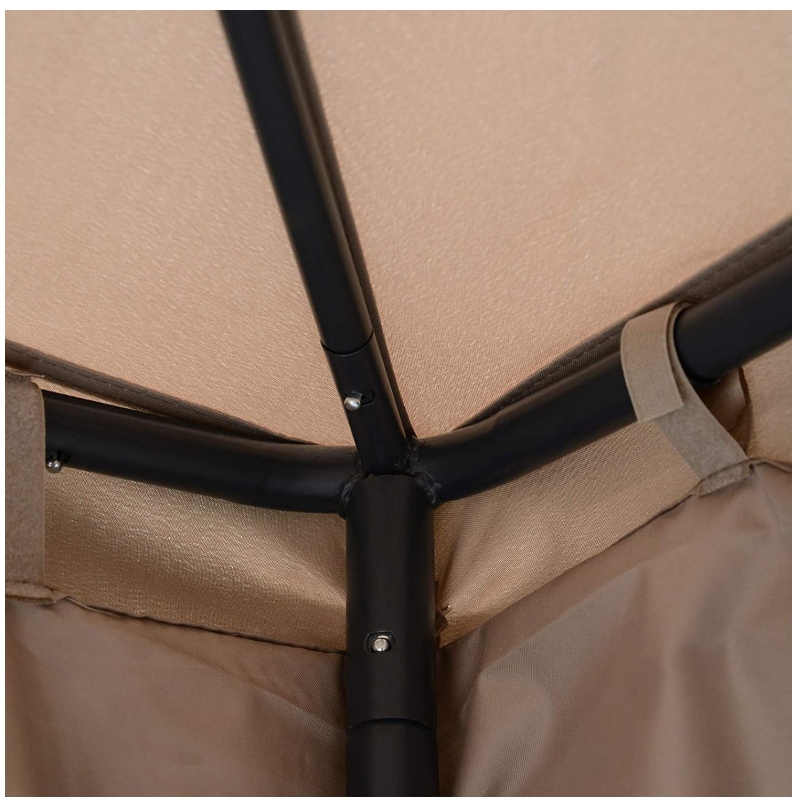 10 8217; x 10 1817; Patio Gazebo Pavilion Canopie Tent, 2-Tier Soft Top cu Netting Mesh Sidewalls, Taupe