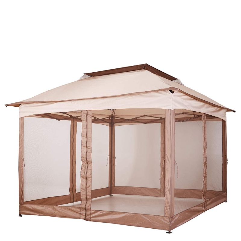 Outdoor 2-Tier Top Folding Portable Pop Up Gazebo cu Netting Zippered
