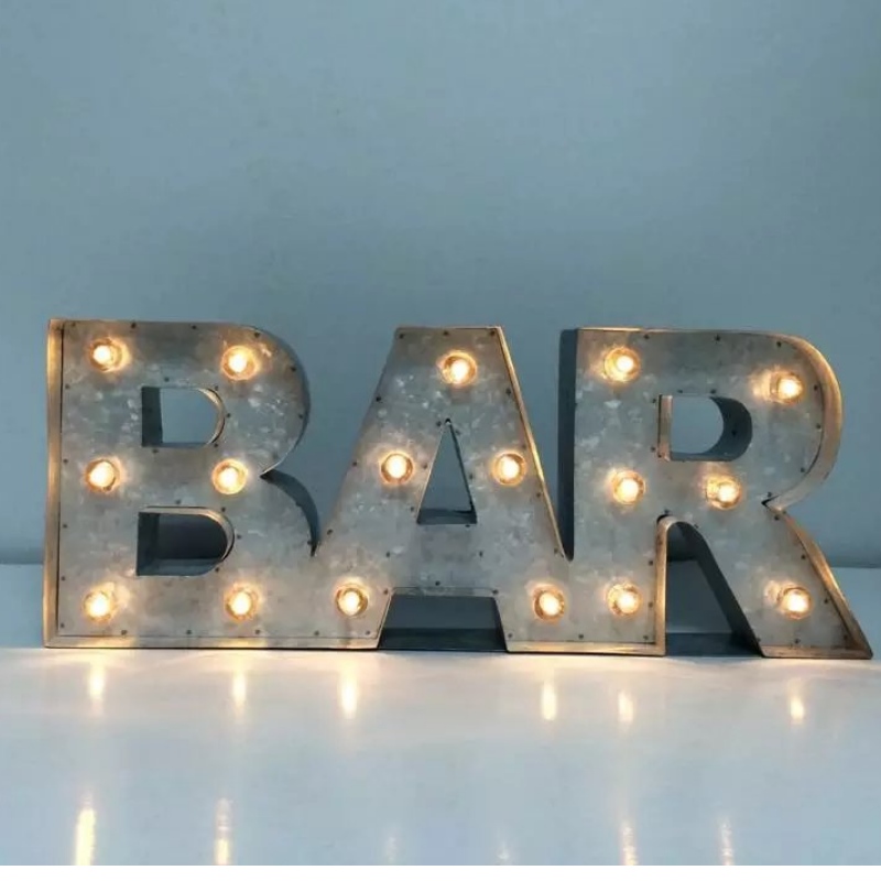 3D LED Metal Tin Tin Sign LED Letter Letter Marquee Light Lamp pentru Bar Cafe Shop