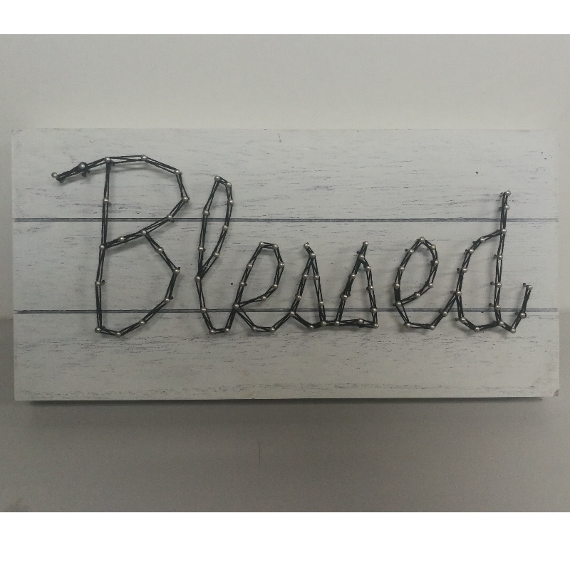 Letters Wood Box Handmade Nail String Wall Art Kit Wood Sign 30&server 350;15CM