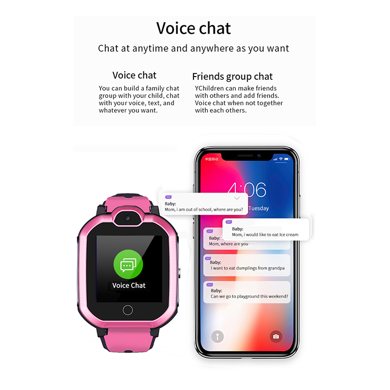 Smart Watch Silicon bratara T6 (JYDA149) Detectarea ritmului cardiac l 4G video apel copii ceas