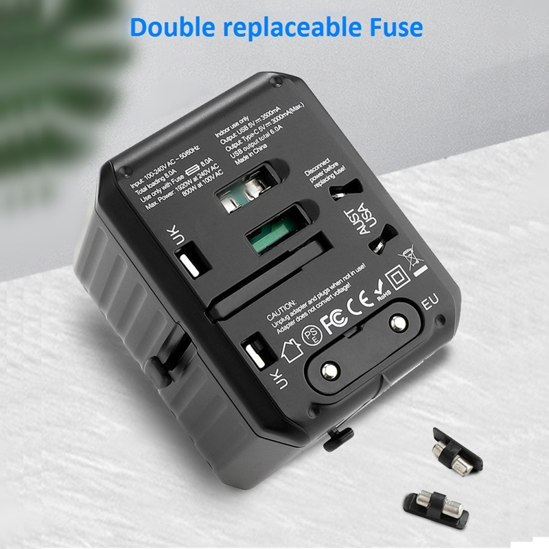 2020 nou 110-250V USA AUS USA UK Accesorii de telefonie mobilă din priză 6USB încărcător 6A adaptor universal de călătorie cu 4USB+2Type-C