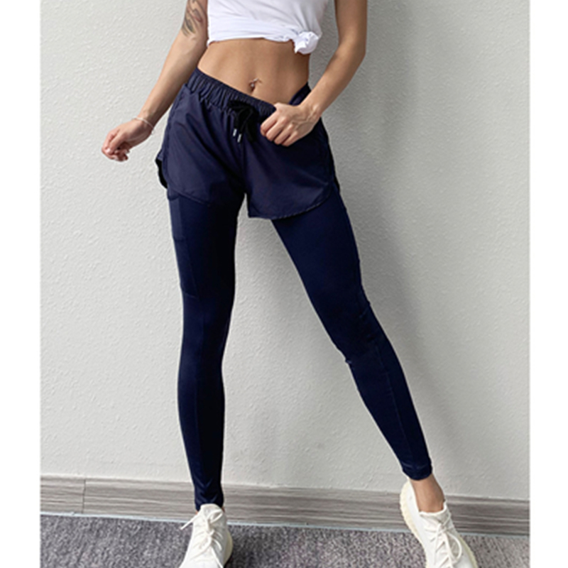 Exercițiu de modă pentru femei Fake pantaloni din două piese de gimnastică de yoga