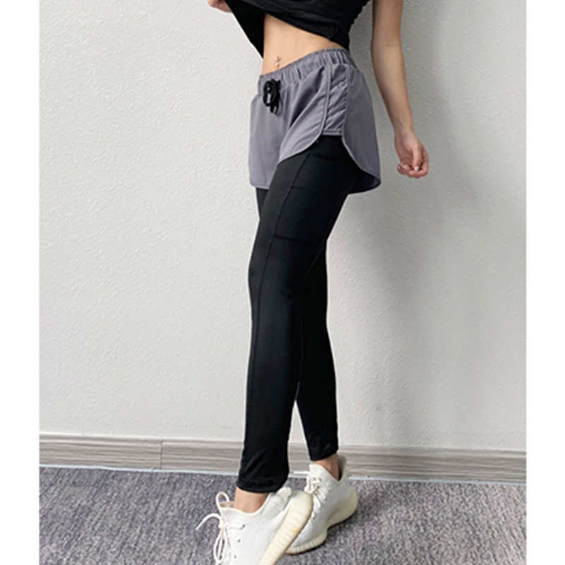 Exercițiu de modă pentru femei Fake pantaloni din două piese de gimnastică de yoga