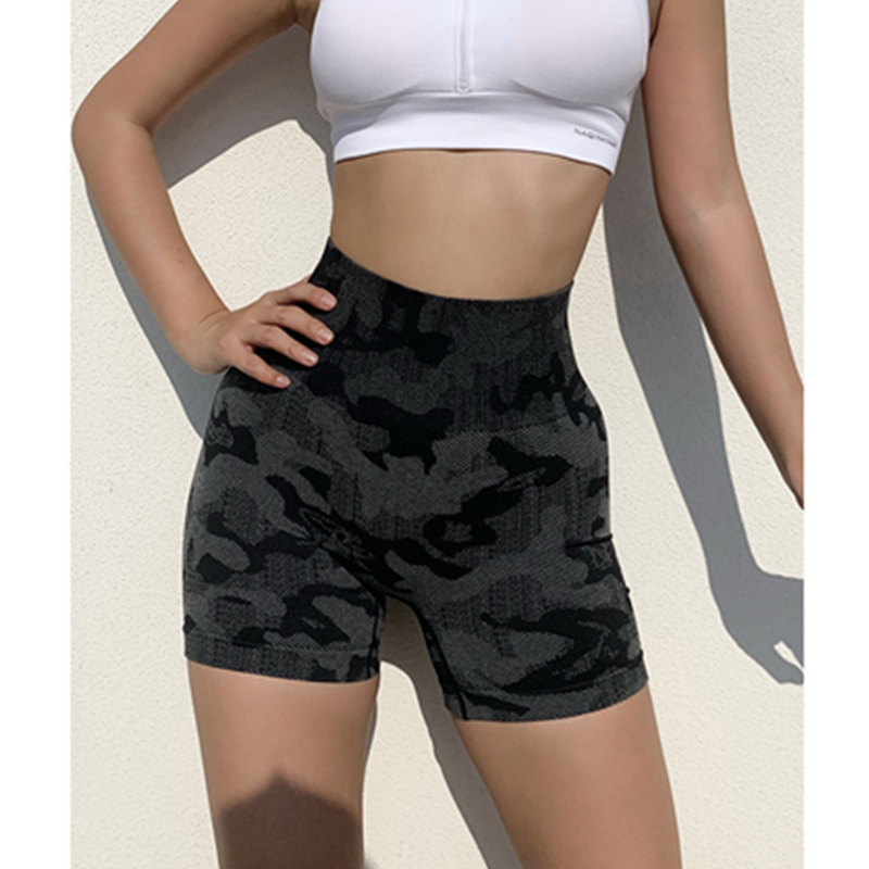 Pantaloni scurți cu talie înaltă, camuflați, pantaloni sport, pantaloni sport, negru, pantaloni scurți, pantaloni scurți