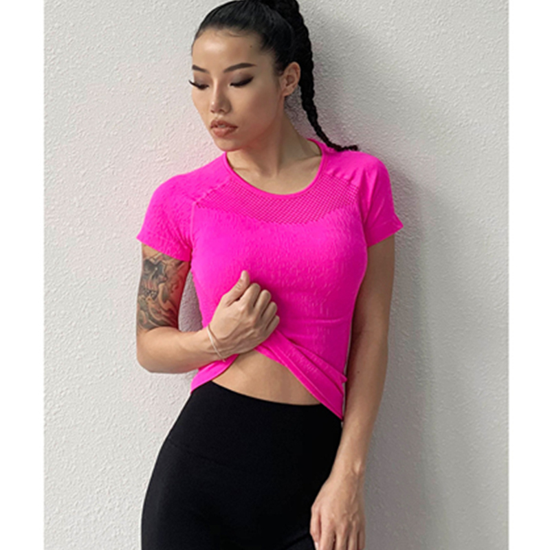 Topul de yoga casual de moda cu maneca scurta uscata higroscopica