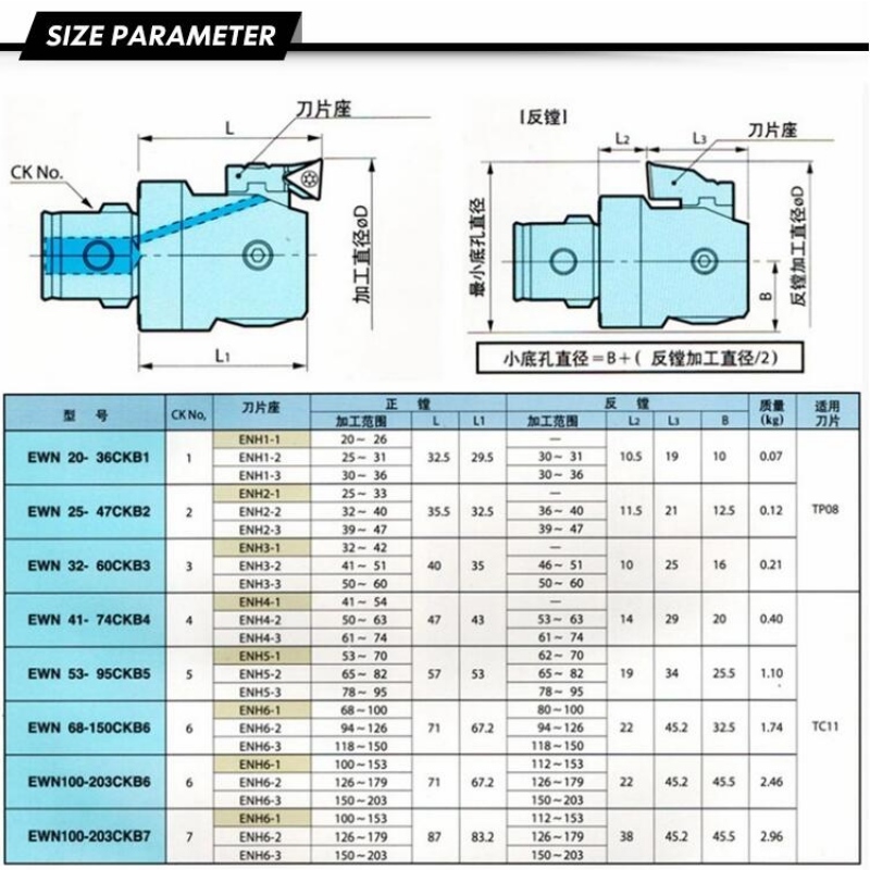 Seria de plictisire fină: CK2 (EWN25-47CKB2) EWN25-47 freză cu cap de înfășurare a mașinii de frezat cap de foraj bt40 cap de foraj
