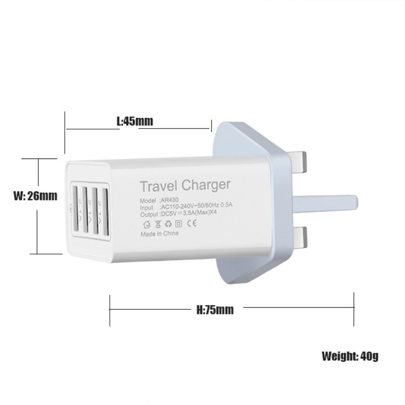 Modul rapid 3.0 18W 4 2.1A Port USB Wall Charger AC Travel Charger Adaptor portabil încărcător USB