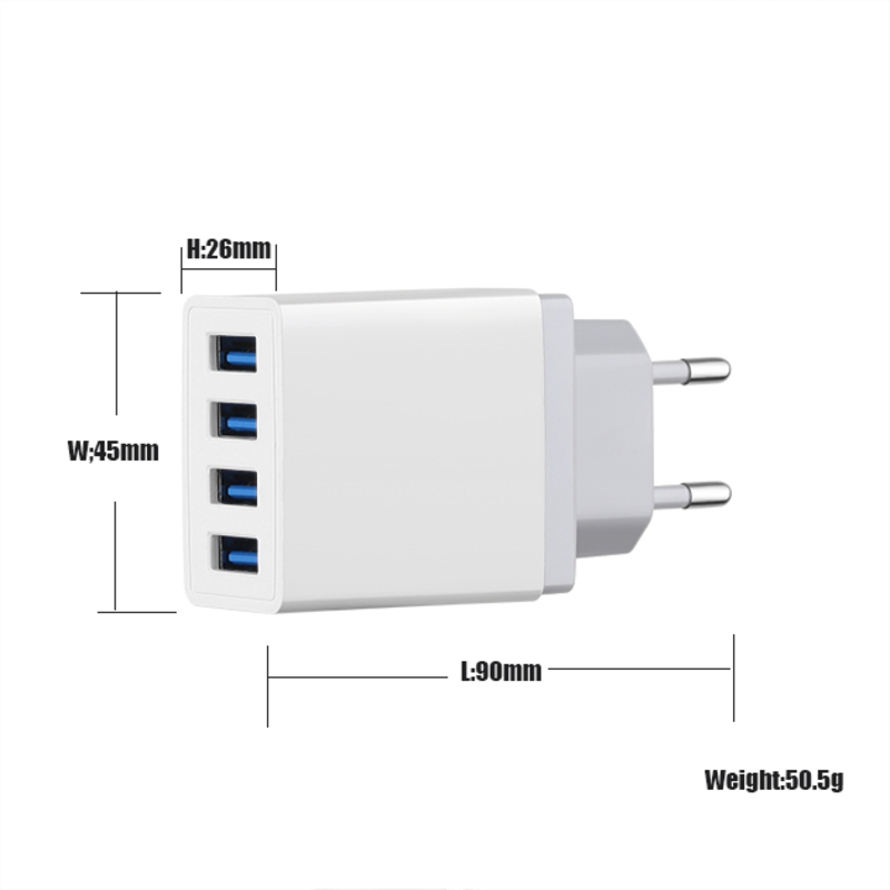 4 porturi Adaptor pentru încărcător de perete USB Încărcător rapid pentru telefon mobil Încărcătoare multi port USB