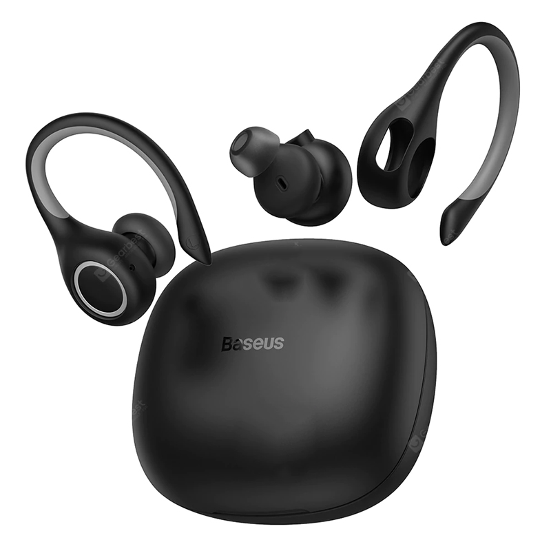 Baseus Encok W17 Sport Căști Bluetooth Căști TWS Căști fără cască Suport Qi Încărcare wireless Smart Touch IP55 Impermeabil - Negru