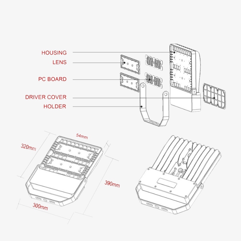 High lumen SMD IP65 Waterproof Outdoor 100w led floodlight