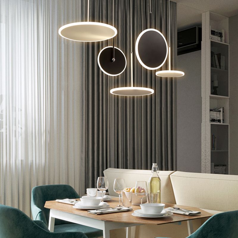 Nordic design cu acril pandantiv lumină rotundă acrilă cu decor de casă