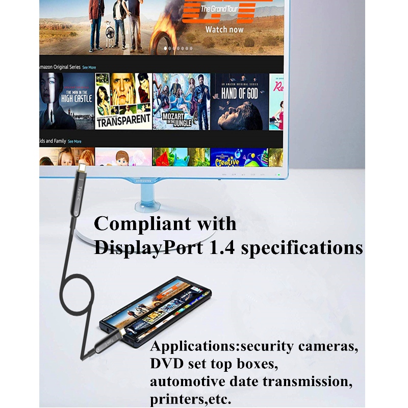 20M (65ft) Cablu tip C aoc 4K * 2K @ 60Hz 10g pentru Apple Phone Macbook pentru telefon mobil conectat la HDTV