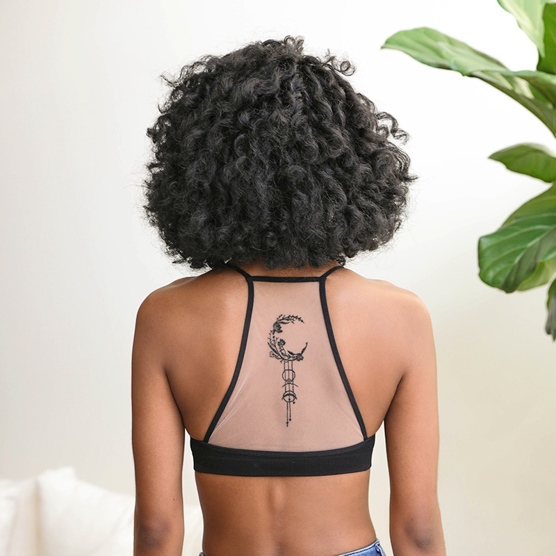 GA-5542 DREAM CATCHER TATTOO BRALETTE BRODELY MESH BRA FAI FARII TOP Lenjerie de corp fără sudură