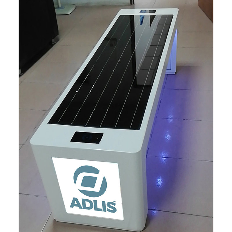 USB Phone Charger Outdoor Street Mobilier Solar Powered Smart Garden Bench