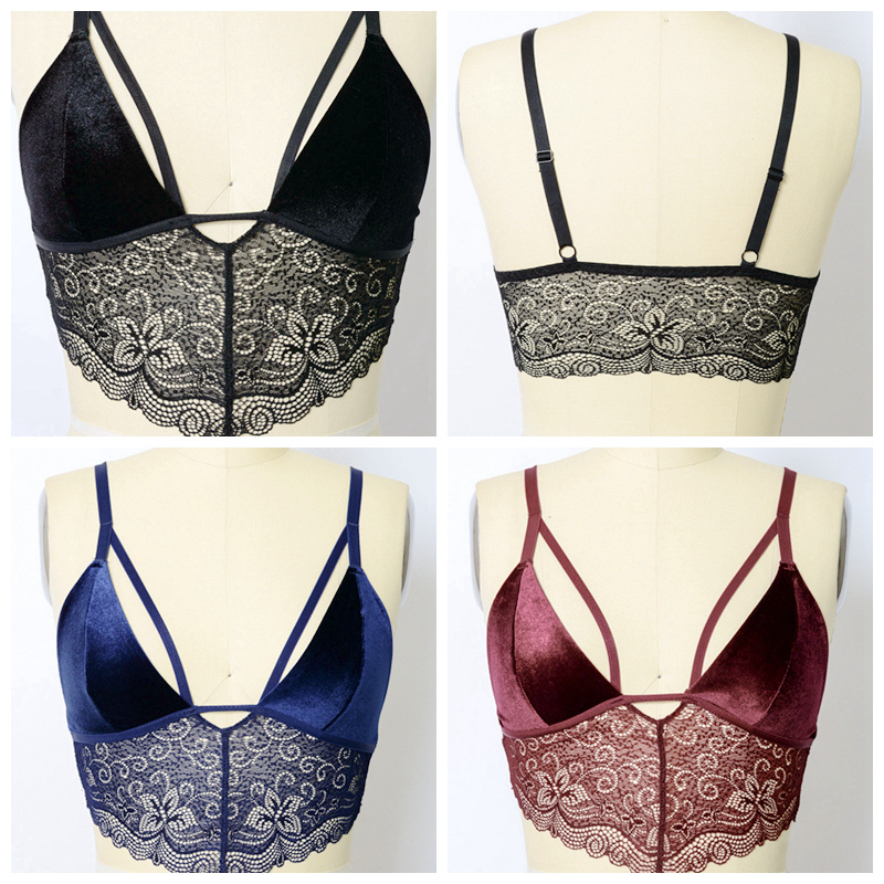 GA-5401 Grace Girl Velvet Longline Lace Branultte en-gros