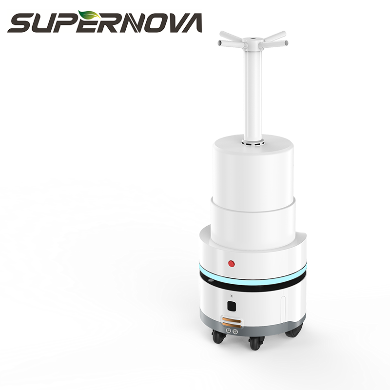 Robot anti-virus de înaltă eficiență, auto-reîncărcare, robot industrial de dezinfecție prin pulverizare Robot de sterilizare atomizator