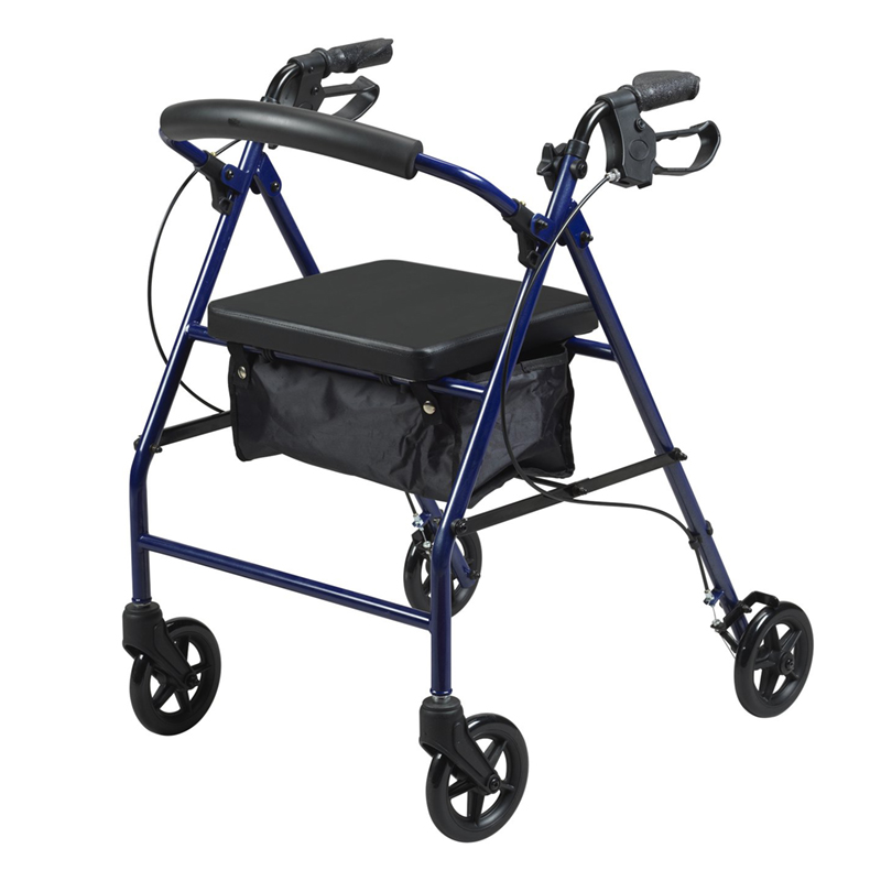 Rollator cu patru roți din oțel