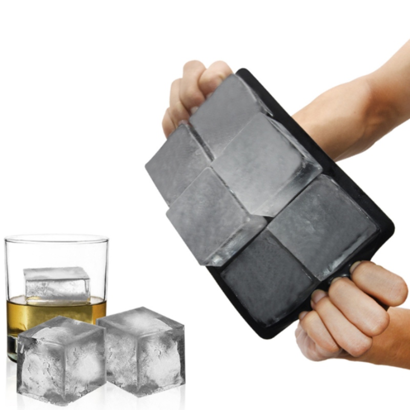 Set cutie pentru gheață din silicon 6 cu 6 zăbrele de gheață 2 bucăți de mucegai de gheață whisky cu ridicata