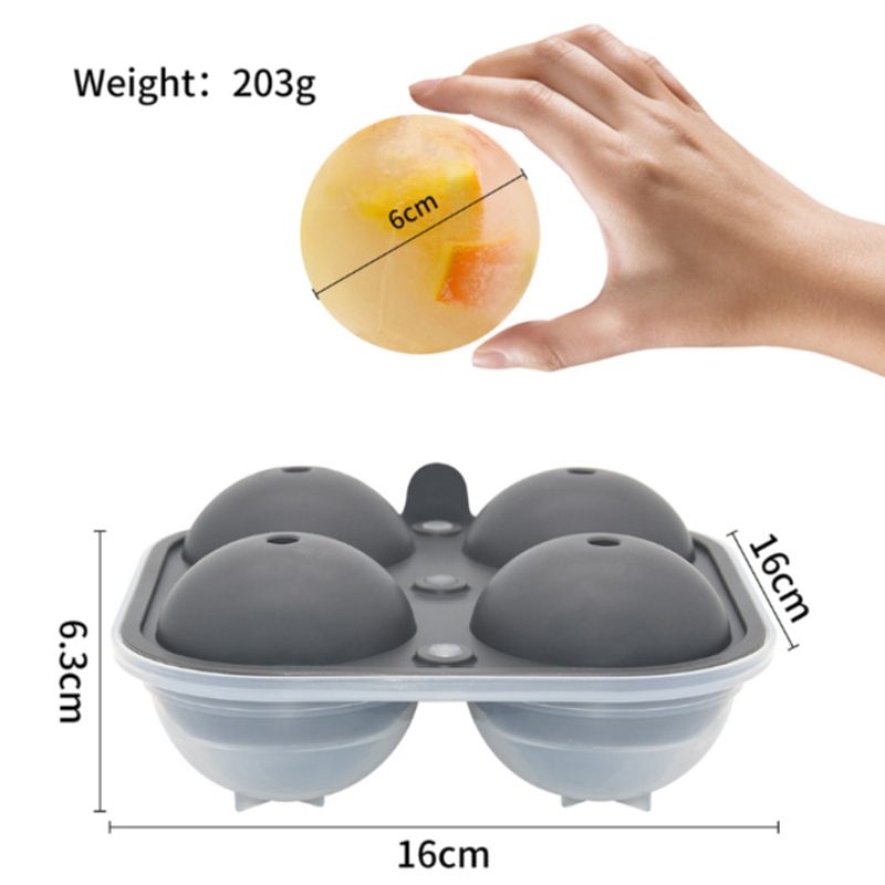 Nouă cutie mare de silicon cu hochei pe gheață, bilă de whisky rotundă, din plastic, mucegai de fabricare a gheții