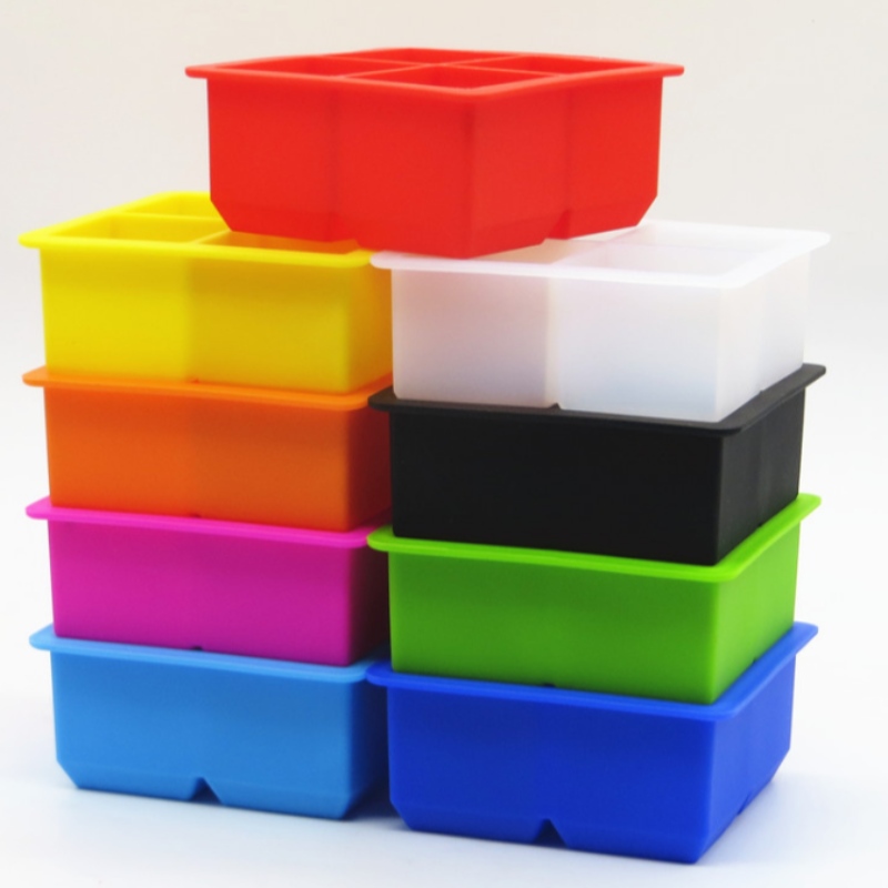 Silice gel cu 4 rețele cu rețea de gheață 4 mucegaiuri pătrate cu silicagel cu 4 găuri cutie cu accesorii pătrate cu 4 găuri