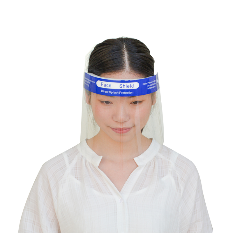 Logo personalizat Reutilizabil Vizor facial complet Bandă de protecție din plastic transparent, cu burete
