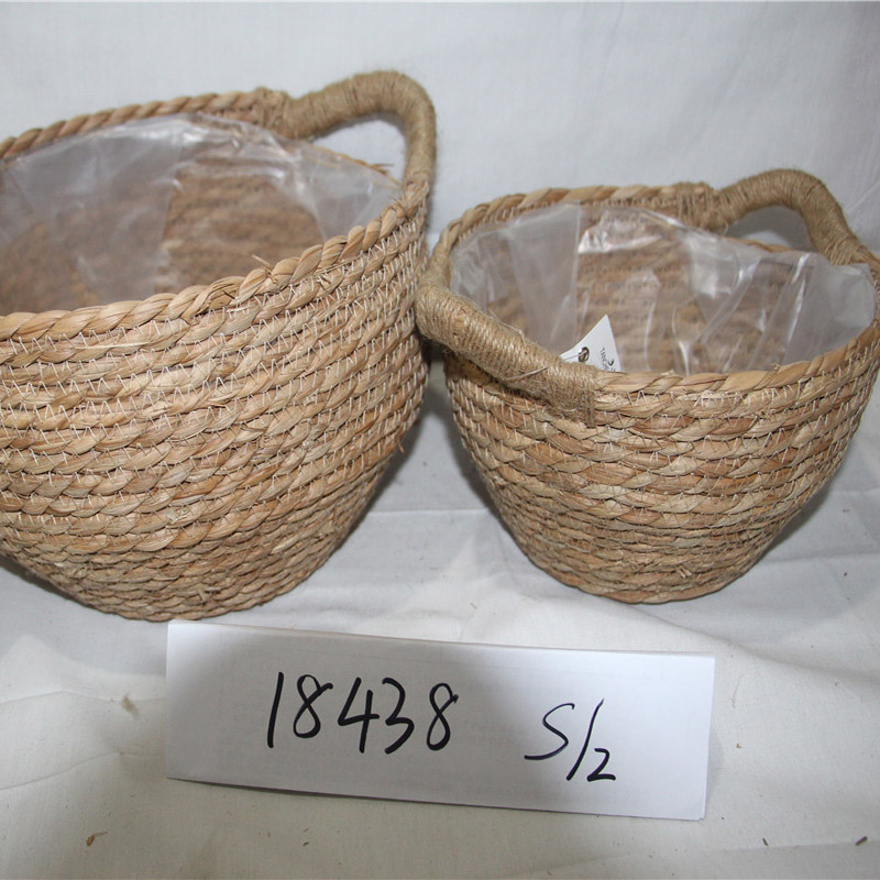 en-gros produse de iarbă de mare uscate de iarbă de mare produse țesute Spălătorie Coș de depozitare Coș cu mâner
