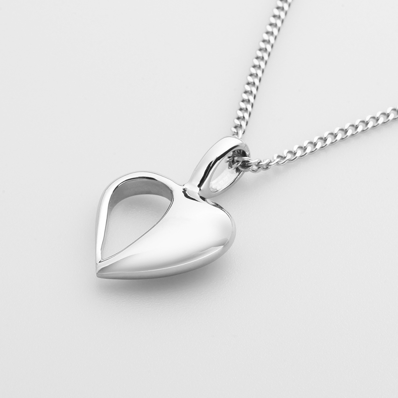 Colier pentru femei cu pandantiv din inimă de argint din oțel inoxidabil