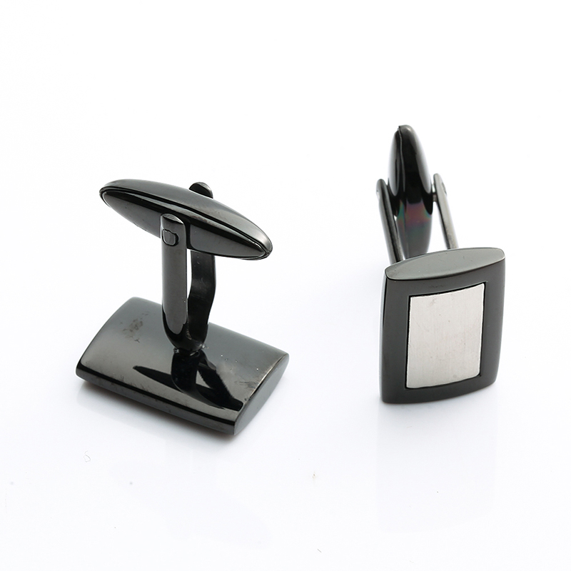 Butoni din oțel inoxidabil cu două tonuri de placare neagră Furnizor de bijuterii pentru bărbați