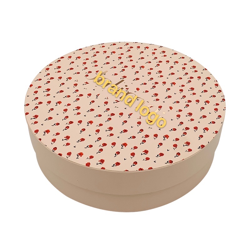 Ambalajul roz Foil Round Storage Box Cardboard Box Round Gift Case