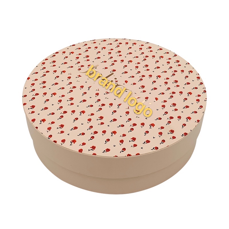 Ambalajul roz Foil Round Storage Box Cardboard Box Round Gift Case