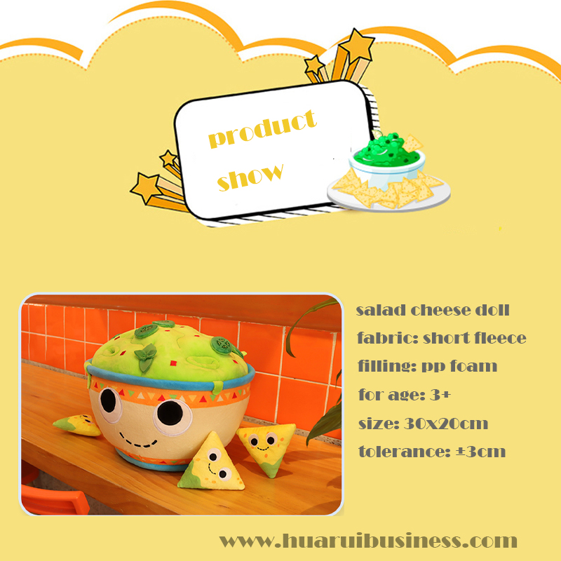 Cartooane cu salată de brânză pluș jucărie/păpușă umplută