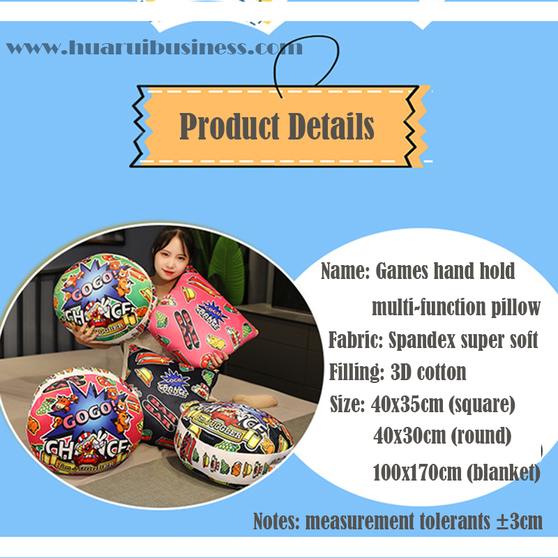 Jocuri de imprimare spandex super moale pernă/canapea/promotionale articole/poate fi la fel de premium, umplute cu bumbac 3D, cu pătură de lână de coral, cu buzunar lateral pentru a deține și mâini calde