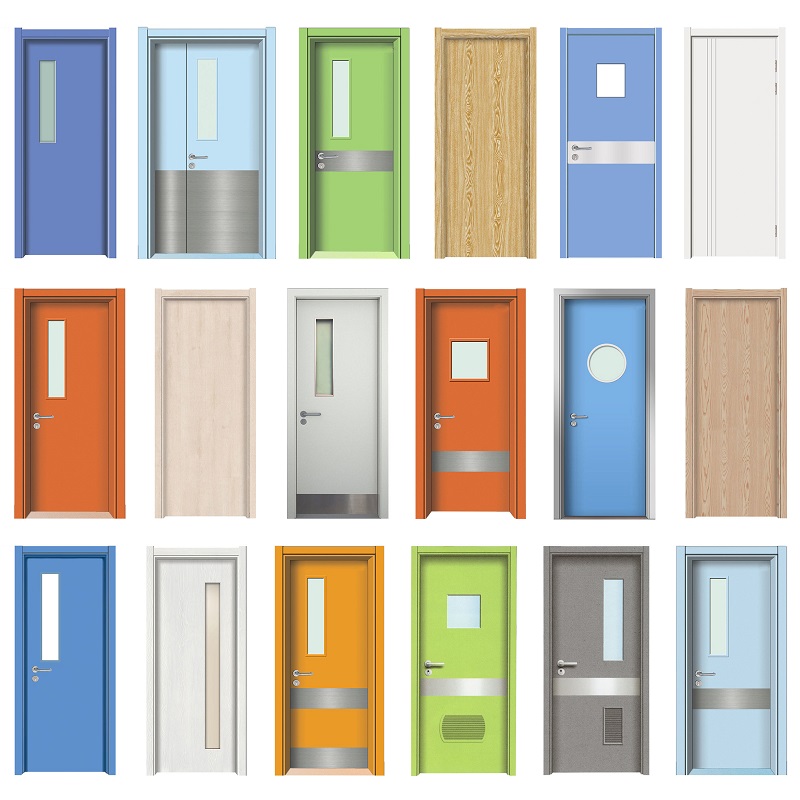 High Quality Single Swing Hpl Producator de Hospital Door Cheap Inpacient Ward Doors Hpl Toaletă Partiție Waterproof Tough Quality Door Customized Food Factory Sandwich Panel Italian Design Door