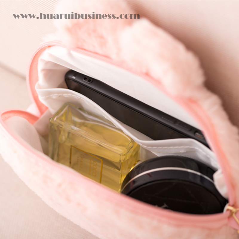 pluş amestecat cu punga de cosmetice EVA, trusa de machiaj, geanta pentru umăr.