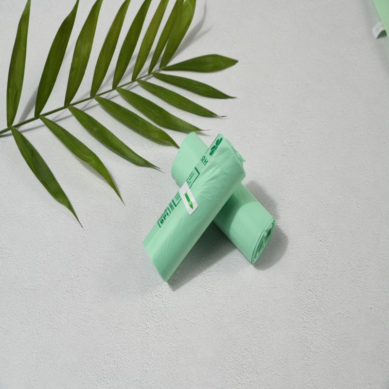 Amidon pe bază de porumb biodegradabil 100% saci de gunoi compuși pe rulou