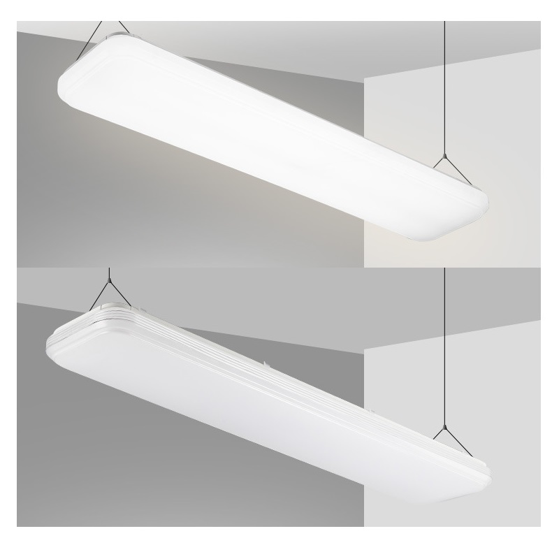 4FT LED Comercial Wrap Shop Light Fixture 60W Flushmunt Office Ceiling [4 lamp 32W Fluorescent equivalent] 500K Daylight White ETL Listed