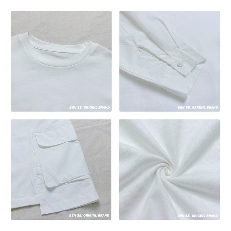 Design fără sudură Minimalist Round Collar stil împletit manșon Casual Solid culoare bumbac și lenjerie supradimensionat personalizat 12650 T-Shirts