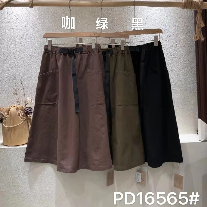 Design ușor echipat Minimalist Stil Drept Casual Solid culoare bumbac și lenjerie supradimensionat personalizat Midi Skirt 16565