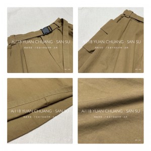 Design ușor echipat Minimalist Stil Drept Casual Solid culoare bumbac și lenjerie supradimensionat personalizat Midi Skirt 16525