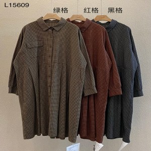 Design liber-montare Minimalist Styllish Casual Culoare Solid ă Imprimată culoare bumbac și lenjerie supradimensionat personalizate 15609 Shirt Dresses