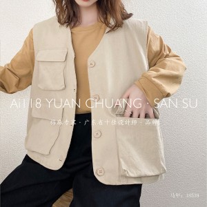 Design slab echipat Minimalist Stylish Casual vest ă Solid color bumbac și lenjerie supradimensionat personalizat 18539 Waistcoats