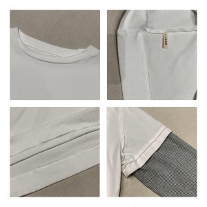 Design fără sudură Minimalist Round Collar stil împletit manșon Casual Solid culoare bumbac și lenjerie supradimensionat personalizat 12700 swatshirts