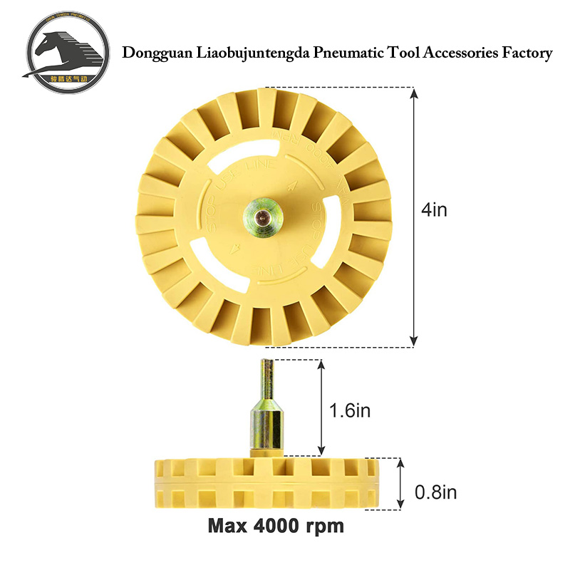 4 inci Roata de ștergere a cauciucului Whizzy Wheel vinil decal pentru foraj