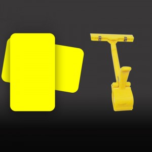 TMJ POP 038 Clip de plastic adeziv cu curea transparentă pe plăcuța de identificare A6 Raft pentru supermarket Suport acrilic 11X14 Suport etichetă acrilic